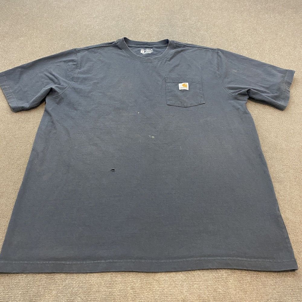Carhartt Pocket Shirt Mens‎ XL Tall Faded Gray Distressed Grunge K87 BLS Logo